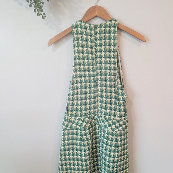 Zara Checkered Green and Cream Dress - Picture 3 of 10